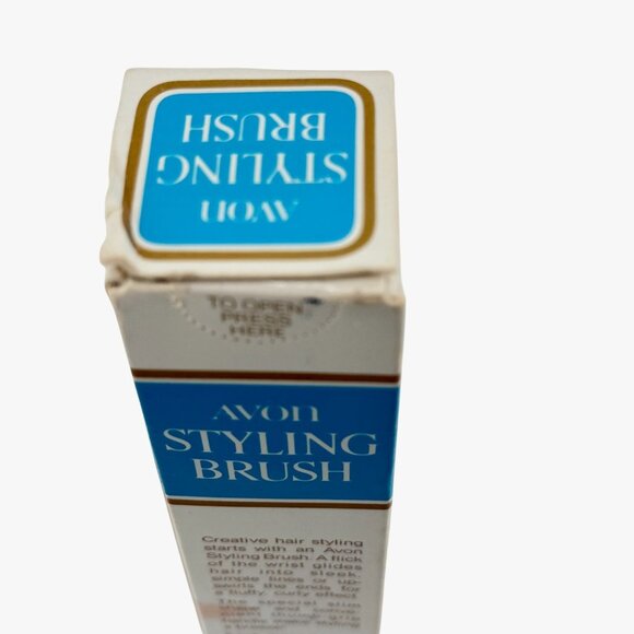 Avon Styling Hair Brush Turquoise Blue Thumb Grip New Old Stock Box Sealed